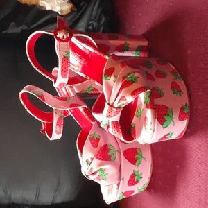 Dolls Kill Sugar Thrillz Strawberry Platform Heels